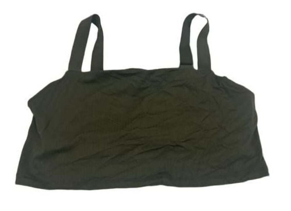 Offline by Aerie Real Me Ribbed Longline Sports Bra Olive Green US XL
